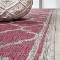 thumbnail image 2 of JONATHAN Y SANTA MONICA 2 x 8 Runner Rug, Trebol Moroccan Trellis Textured Weave - Fuchsia/Light Gray, SMB109H-28, 2 of 8