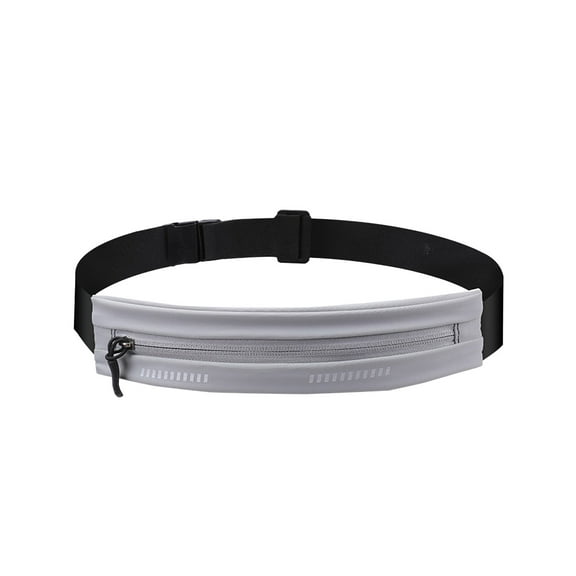 Hiroekza Running Belt for Women & Men - Waterproof Shockproof Fitness Waist Pack for Phone, Keys & Essentials - Adjustable Reflective Running Gear Accessories for Cycling, Hiking, Morning Runs Gray