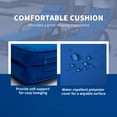 thumbnail image 6 of Outsunny Chaise Lounge Set of 2 with 5 Angle Backrest, Wheels, Armrests, Table, Cushions, PE Rattan Wicker Chairs, 3-Piece Pool Furniture Set, Blue, 6 of 9