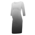 thumbnail image 2 of Women’s Casual Maternity Dress 3/4 Sleeve Knee Length Pregnancy Clothes for Baby Shower Gray XL, 2 of 4