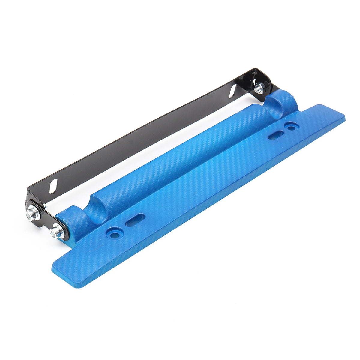 Carbon Fiber Look Front Bumper License Plate Frame Adjustable Mount Bracket
