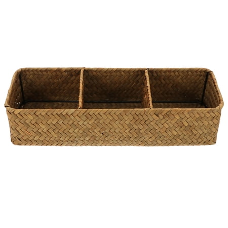 NICERIO 1Pc Yellow Woven Desktop Storage Box with Elegant Design for Organizing Sundries