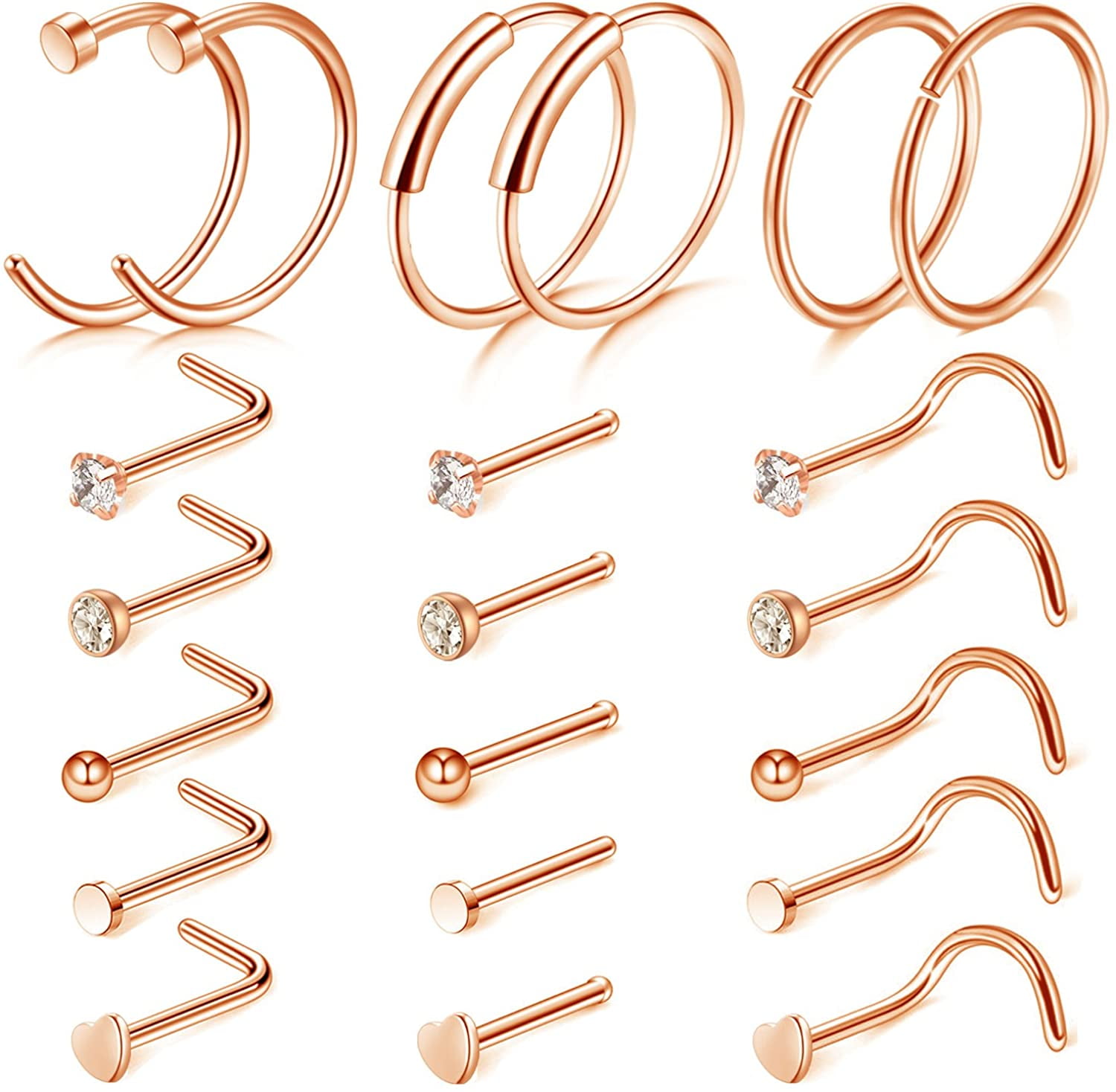 Bioflex Nose Retainers 30-Pack Bioflex Clear Nose Rings – 20G Invisible ...