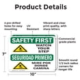 thumbnail image 2 of (2 Pack) Watch Your Step With Symbol Bilingual OSHA Safety First Sign 10 Inch X 7 Inch Plastic Sign, Weather Resistant, UV Protected for Workplace, Business, and Construction Site, Made, 2 of 8