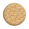 thumbnail image 3 of Spare Tire Cover, Peace Sign flower yellow Wheel Cover Tire Covers for Trailers Car Truck Camper Universal Tire Covering Fits Diameter 17 inch, 3 of 7