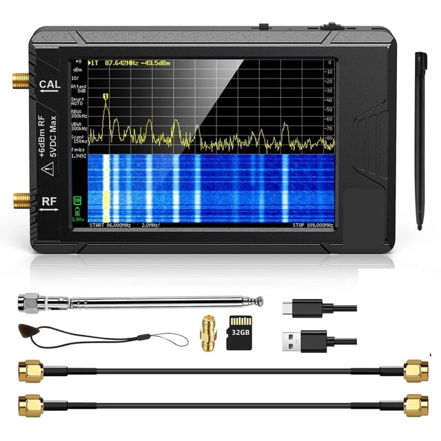 Spectrum Analyzer ULTRA 4" Display 100kHz To 5.3GHz With 32GB Card Version V0.4.5.1 New Handheld Tiny Analyzer