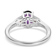 SHOP LC DELIVERING JOY Garnet Amethyst Ring 925 Sterling Silver Statement Jewelry Red Garnet Ring Purple Amethyst Rings for Women Size 5 Birthday Gifts for Women