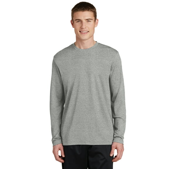 Sport-Tek Men's PosiCharge RacerMesh Long Sleeve Tee. ST340LS, Grey Heather, 3XL