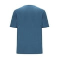 thumbnail image 5 of Coorders Men's Knit Round-Neck Shirt Short Sleeve, Solid Button Tee for Summer,Blue,XXXL, 5 of 6