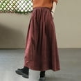 thumbnail image 2 of EDFBUYKRS Female Skirts Long Maxi Skirts with Pockets Corduroy Skirt for High Waist Flowy A Line with Pleated Detail Comfortable Soft Fabric Versatile Casual and Dressy Outfits, 2 of 6