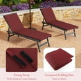thumbnail image 2 of Costway 1 PCS Coussin de Chaise Longue d'Extérieur avec Sangles de Fixation à Crochets et Boucles Patio Rouge, 2 of 3