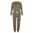 thumbnail image 4 of JGGSPWM 2 Piece Sweatsuits for Women Casual Active Wear Outfit Jogger Set Fall Fashion 2023 Matching Pajama Pjs Lounge Wear Z- Coffee M, 4 of 5