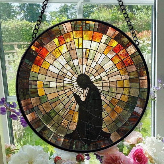 Thanksgiving Pray Hanging Stained Glass for Windows, Seasonal Festival Keepsake, Special Keepsake for Mother, Valentine Ornament Gift, Xmas Hanging Ornament, Heirloom 2025