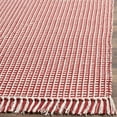 thumbnail image 3 of SAFAVIEH Montauk Patton Geometric Cotton Area Rug, Ivory/Red, 6' x 6' Square, 3 of 6