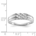 thumbnail image 2 of Solid 14k White Gold Diamond Men's Ring Band Size 10 (.048 cttw.), 2 of 3
