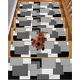 thumbnail image 2 of Stair Treads for Wooden Steps, Black Grey Peel and Stick Stair Treads with Adhesive, Middle Century Irregular Geo Abstract Art Non Slip Indoor Stairs Runner Rugs Mats for Elders Dogs 8"x30"4PCS, 2 of 7