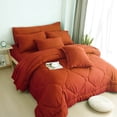 thumbnail image 2 of HIG Full Comforter Set, 8 Piece Terracotta Bed in a Bag with Flat Sheet, Fitted Sheet, Pillowcases & Shams, 2 of 12