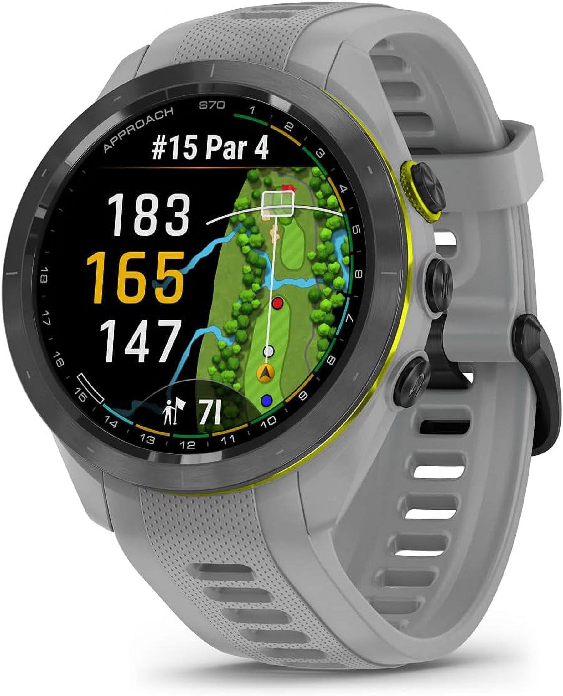 Garmin Approach S70 (Gray, 42mm) Golf GPS Watch Bundle with PlayBetter USB-C Portable Charger