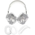 thumbnail image 1 of wonima44 3 in 1 Bling Case Cover for AirPod Max, Clear TPU Glittering Rhinestones Stars Protective Ear Cups Covers Silicone Earpad Headband Covers Compatible for Apple AirPods Max Headphones (Star), 1 of 1