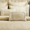 thumbnail image 2 of Soft 7-PC Duvet Cover Woven Jacquard Bedding Set With Shams & Decorative Pillows - Full/Queen - Sara Beige, 2 of 5