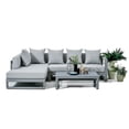 thumbnail image 1 of Krikacy 4-PCS Outdoor Rattan Set,All-Weather Patio Set,for Deck Lawn,Black Frame&White Fabric, 1 of 7