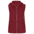 thumbnail image 6 of 2023 Charella Women's Sleeveless Hooded Puffer Vest Quilted Jackets Zip up Winter Coats Red,L, 6 of 7