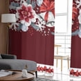 thumbnail image 6 of Red Christmas Sheer Curtains 72 Inches Long, Winter Xmas Bells Bow Flower Snowflakes Light Filtering Window Curtains for Living Room/Bedroom, Rod Pocket Voile Sheer Drapes, 52"Wx72"L, 2 Panels, 6 of 9
