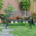thumbnail image 3 of Hi-Line Gifts Cast Iron Outdoor Garden Bench - 50" - Black, 3 of 5