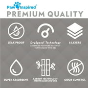 Paw Inspired Disposable Guinea Pig Habitat Cage Liners Beddings| Bamboo Charcoal Odor Controlling | Liners Pee Pads for Ferrets, Rabbits, Hamsters, Small Animals (28x17 (C&C 2 x 1), 8 Count)