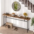 thumbnail image 7 of Finmind 70.9" Extra Long Sofa Table, Industrial Console for Living Room, Narrow Table Behind Couch, Hallway Table Rustic Brown, 7 of 7