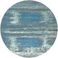thumbnail image 1 of Ahgly Company Indoor Round Mid-Century Modern Blue Oriental Area Rugs, 3' Round, 1 of 6