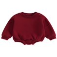 thumbnail image 1 of Combinaison pour Bébé Garçon Fille en Molleton, Chandail à Col Rond, Combinaison, Uni, Manches Longues, Chandail Bouffant, Cache-Couche, Tenue d'Automne Hiver, 1 of 9
