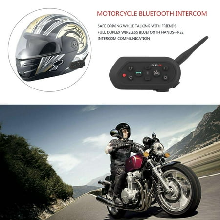2 Pieces Motorcycle Helmet 6 Riders Headset Intercom Wireless Interphone
