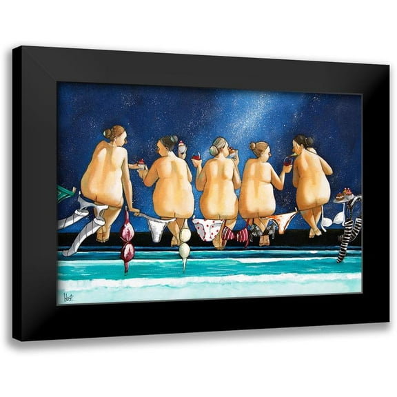 West, Ronald 14x11 Black Modern Framed Museum Art Print Titled - Birds on a Wire