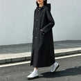 thumbnail image 4 of Women’s Long Length Heavy Duty Rain Coat Hooded Waterproof Raincoat for Outdoor Use, Wind Resistant Full Length Rain Jacket Loose Fit Adults Poncho Black, 4 of 7