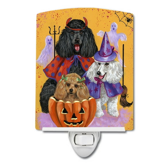 Caroline's Treasures PPP3146CNL Poodle Halloween Ceramic Night Light, 6x4x3", multicolor