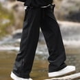 thumbnail image 7 of Wyobmus Men's Cargo Pants Outdoor Waterproof Design Bottom Side Zipper Sport Pants Casual Loose Straight Leg Pants Beige, 7 of 7
