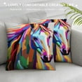 thumbnail image 3 of Shiartex  Horse Throw Pillow Covers Cool Pillowcases with Artistic Animals Pattern for Women Men Girls Boys Sofa Couch Home Square Decorative Cushion Cover with Hidden Zipper, 3 of 5