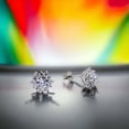 thumbnail image 4 of Stud Earrings Women Floral Round CZ Diamond Present Wedding Engagement Party Gift Circle Bridal Gift Minimalist Handmade Gift-10x10 mm, 4 of 7