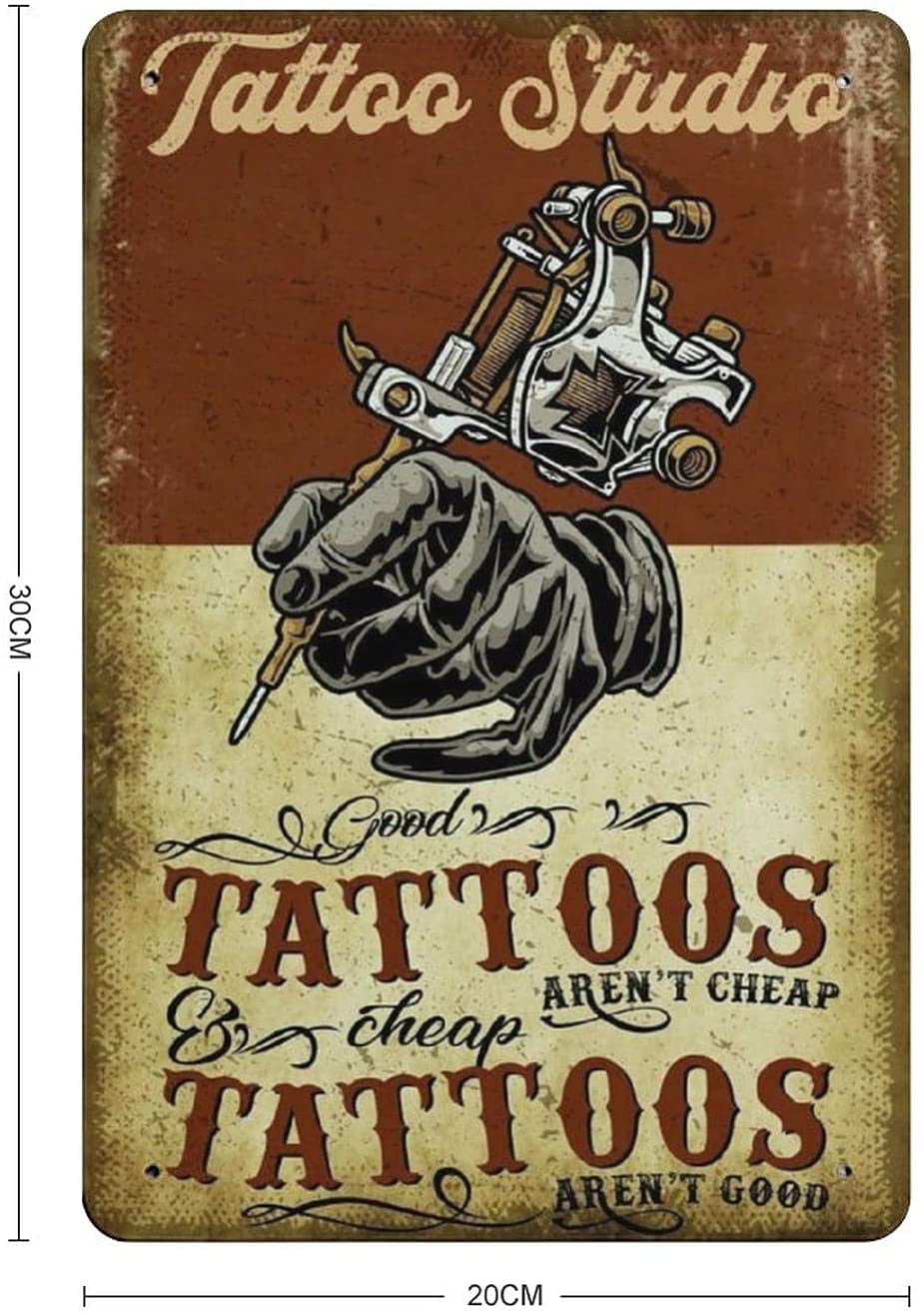 vintages tattoos metal wall sign 