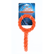 Infinity Pet TPR and Rope Twist n Tug Toy, Double Ring, Orange