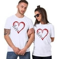 thumbnail image 1 of Cadeau de Saint-Valentin pour Femmes Mode Imprimé Col Rond Manches Courtes T-shirt Blouse Hauts Amples, 1 of 5