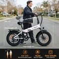 thumbnail image 3 of Jasion X-Hunter Electric Bike for Adults with Rear Basket, 750W Motor Electric Bicycle with 48V 13AH Removable Battery, 20" x4.0 Fat Tire Folding Ebike, Full Suspension, 7-Speed Bicycles, White, 3 of 10