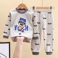 thumbnail image 2 of TOWED22 Boys Cotton Pajamas Long Sleeve Toddler Boys Pjs Kids Sleepwear Sets 6-12 Months 12-24 Months 2t 3t 4t 5t 6t 7t 8t 9t Children,Grey,9-10 Y, 2 of 5