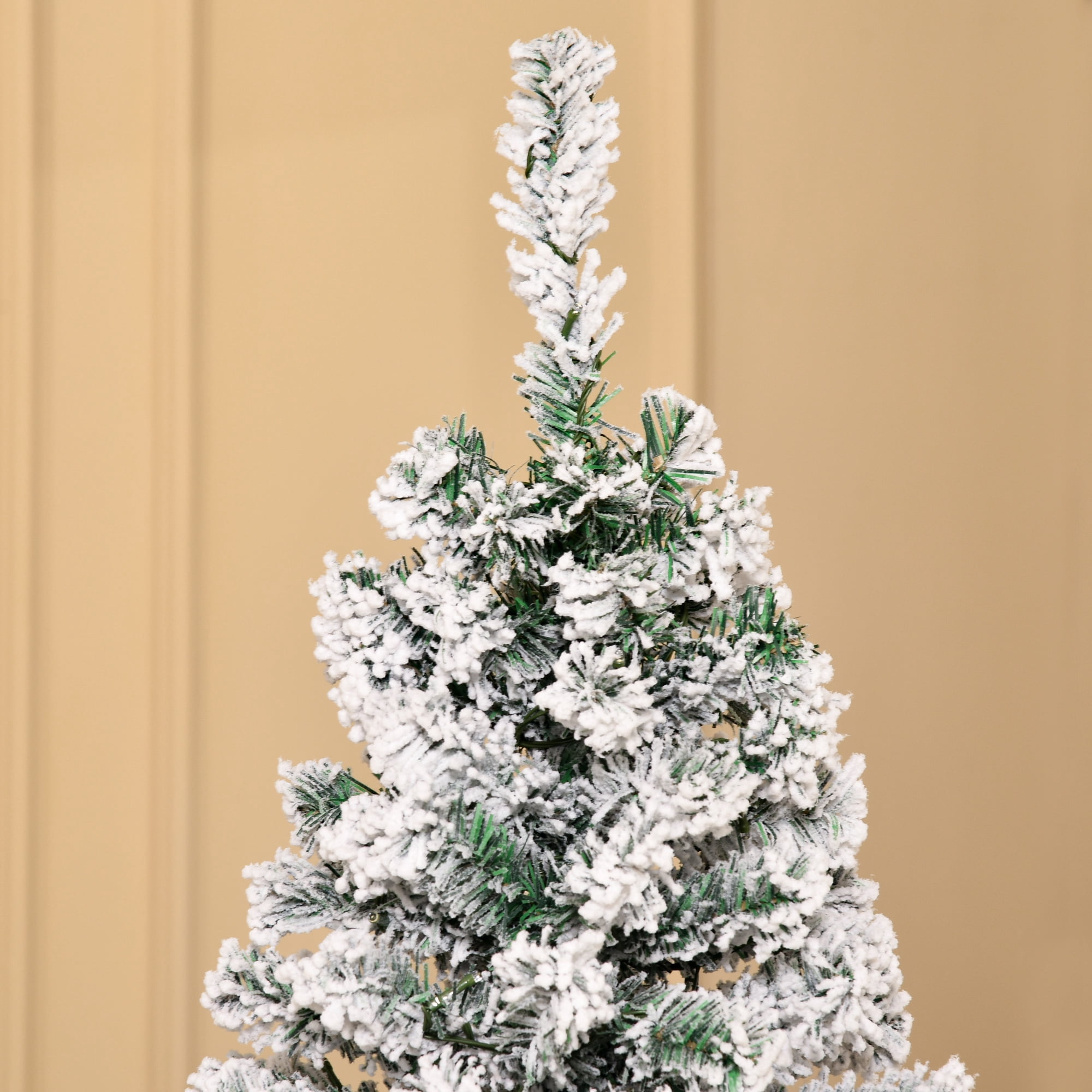 6ft Prelit Snow Flocked Christmas Tree with 250 LED Lights 462 Tips Easy Assembly Indoor Decor