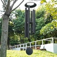 thumbnail image 3 of BSHAPPLUS® 45" Memorial Wind Chimes for Outside, Heavy Duty Black Chimes with 6 Large Deep Tone Aluminum Tubes for Loss of Loved One,Home Garden Hanging Decor, 3 of 11