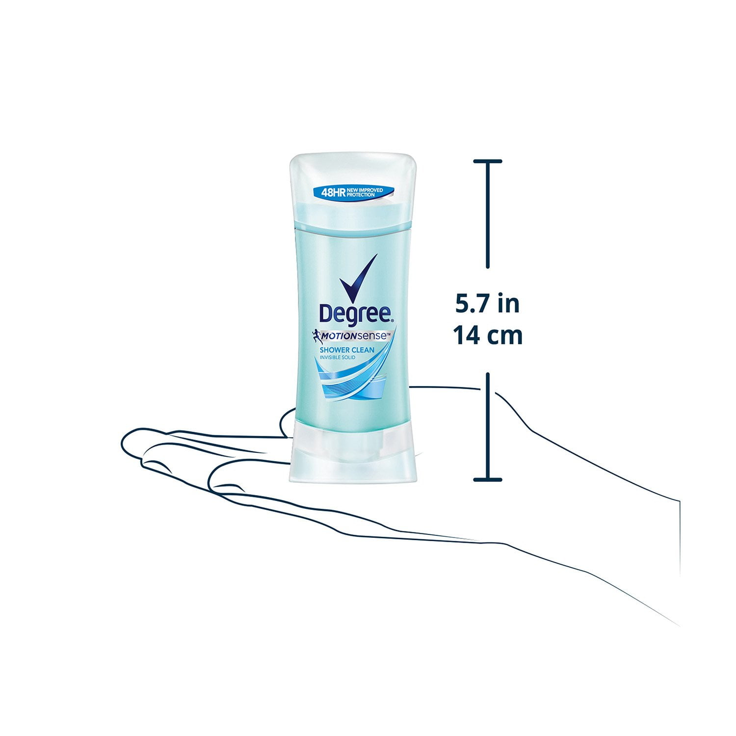 Degree Invisible Solid Antiperspirant Deodorant, Shower Clean,2.6 oz, 3 Pack