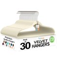 thumbnail image 1 of Perchas de terciopelo TechZoo Premium Ivory, paquete de 30 unidades, 10 libras de capacidad, 1 of 9
