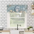 thumbnail image 4 of Teal Coastal Shell Kitchen Valances for Windows 54x18 Inch Kitchen Curtains Valances Rod Pocket Summer Nautical Ocean Starfish Coral Bathroom Window Valances for Window Treatment Decor, 4 of 6