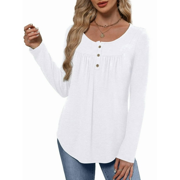 Camisas de Larga para Mujer, Conjuntos de Otoño, Cuello Redondo, Túnicas Casuales, Blusas de Moda, Ropa de Moda. XXL